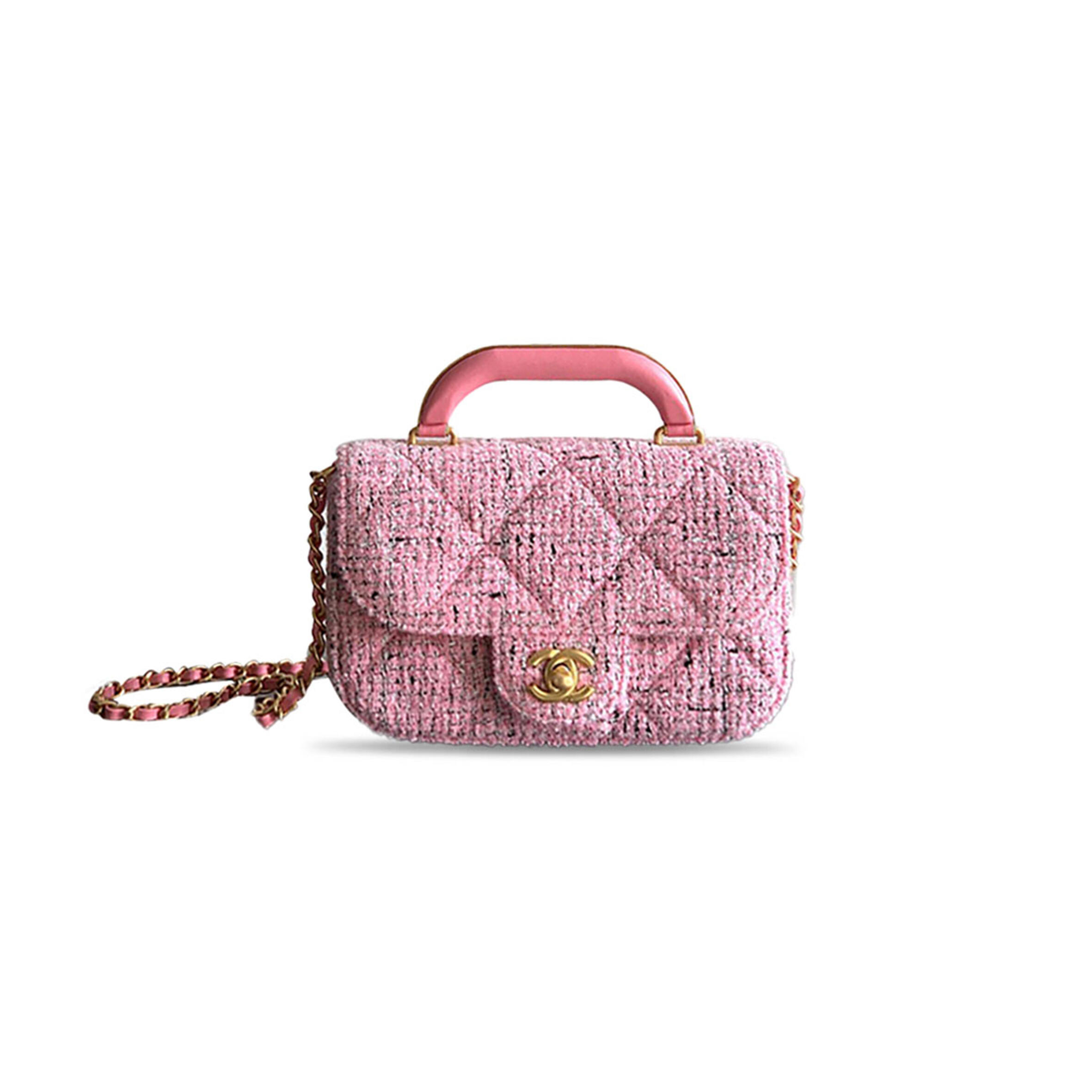 CHANEL FLAP BAG WITH TOP HANDLE (18*13*4.5cm)